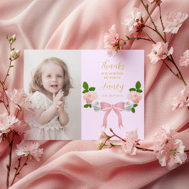 Cartão De Agradecimento Dois Arcos de Rico Floral Birthday