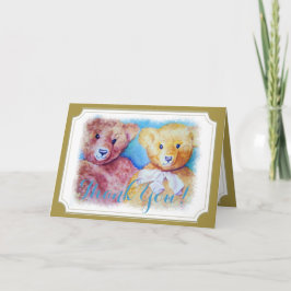CARTÃO DE AGRADECIMENTO DOIS BARRAS DE TEDDY 50 ANOS JUNTOS, OBRIGADO