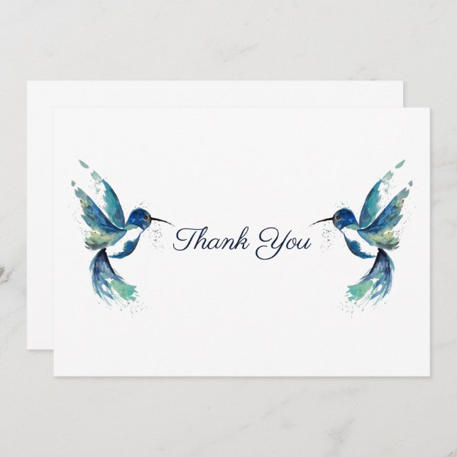 Cartão De Agradecimento Dois Bocinhos Azuis (Frente/Verso)