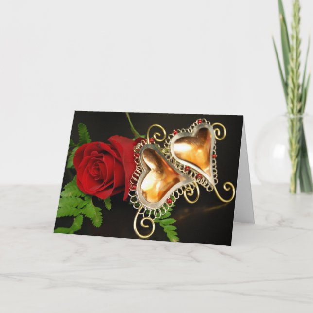 Cartão De Agradecimento Dois corações (Frente)