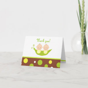 Cartão De Agradecimento Dois Ervilhas em um Chá de fraldas de Pod Obrigado