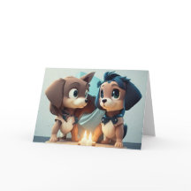 Dois filhotes bonitos celebrando um aniversário Th