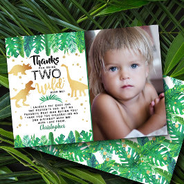 Cartão De Agradecimento Dois Meninos Selvagens Do Dinossauro Segunda Foto 