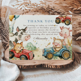 Cartão De Agradecimento Dois segundos aniversários De Animais De Exploraçã