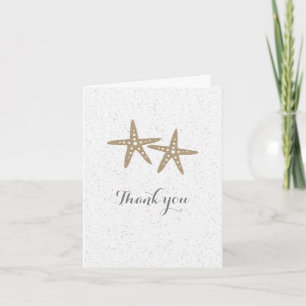 Cartão De Agradecimento Dois Starfish Beach Weding Obrigado Fold Card