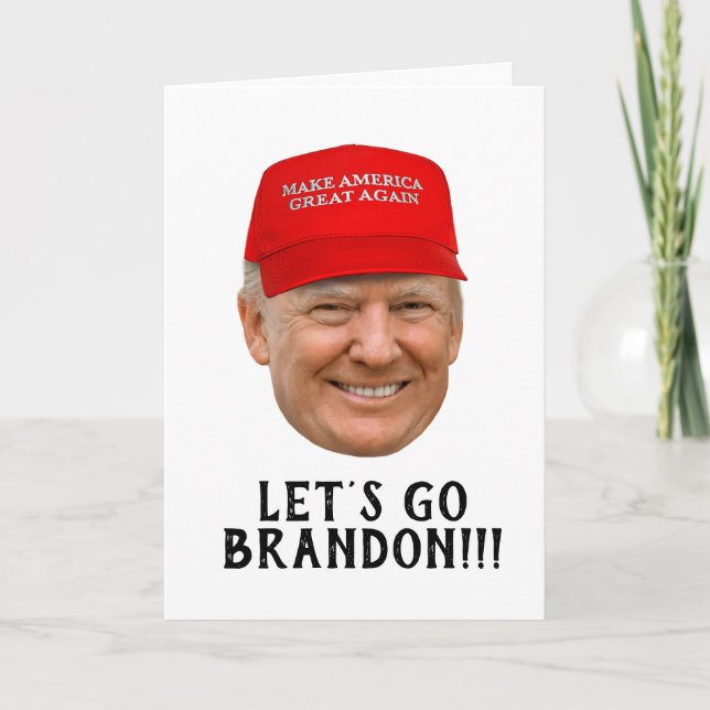 Cartão De Agradecimento Donald Trump: Vamos Vai Brandon Aniversário (Frente)
