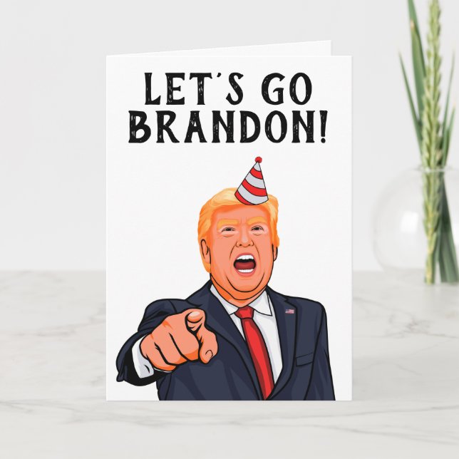 Cartão De Agradecimento Donald Trump: Vamos Vai Brandon Aniversário Obriga (Frente)
