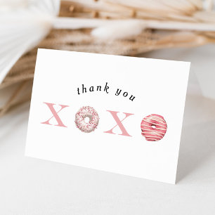 Cartão De Agradecimento Donut Rosa XOXO Dia dos Namorados Obrigada