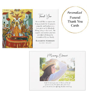 Cartão De Agradecimento Dormição da Teótoco (Virgem Maria) Funeral