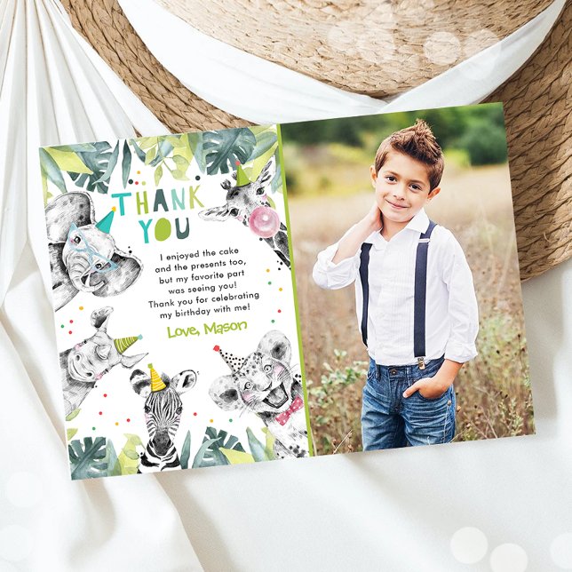 Cartão de agradecimento dos animais da festa Safar (Criador carregado)