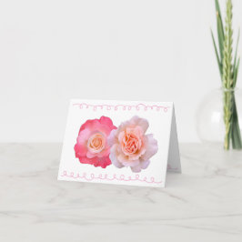 Cartão De Agradecimento Double Bloom – Rose Note Card