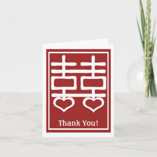 Cartão De Agradecimento Double Happiness Chinese Wedding Thank You