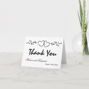 Cartão De Agradecimento Double Hearts Personalized Wedding Thank You Cards