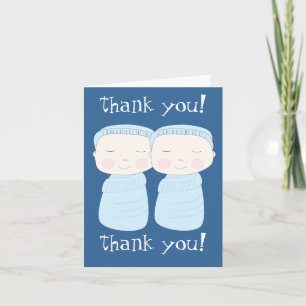Cartão De Agradecimento Double the Joy! Twin Boy Thank You Notecard