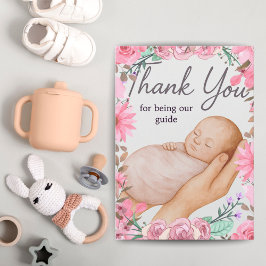 Cartão De Agradecimento Doula Appreciation Card | Labor Support Gift Pink