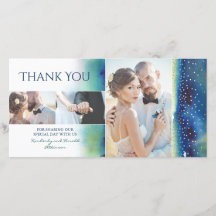 Dourada Confetti Teal Watercolor Casamento Obrigad