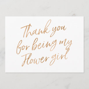 Cartão De Agradecimento Dourada Rosa "Obrigado por ser minha florista"