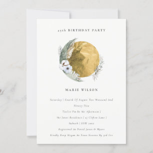 Cartão De Agradecimento Dourada Saga Verde Terra Floral Qualquer Noite De