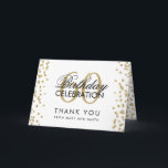 Cartão De Agradecimento Dourado 60º aniversário Obrigado Glitter Confetti<br><div class="desc">Elegante 60ª Festa de aniversário Dourada Faux Glitter Confetti White modelo. Fácil de usar e fácil de personalizar. Faça o pedido hoje!</div>