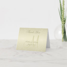 Cartão De Agradecimento Dourado Casamento Monograma Obrigado