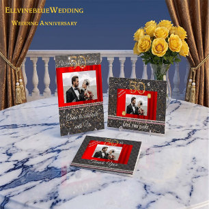 Cartão De Agradecimento Dourado e Pérolas 50º Aniversário de Casamento Obr