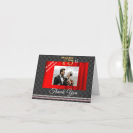 Cartão De Agradecimento Dourado e Pérolas 75º aniversário de casamento Obr