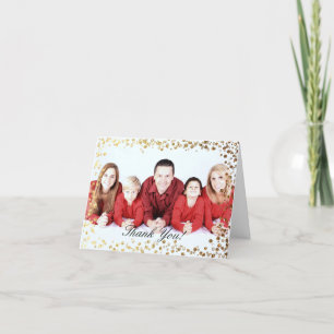 Cartão De Agradecimento Dourado Faux Glitter Ombre Bokeh Obrigado