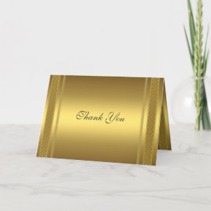 Cartão de Agradecimento Dourado Gold