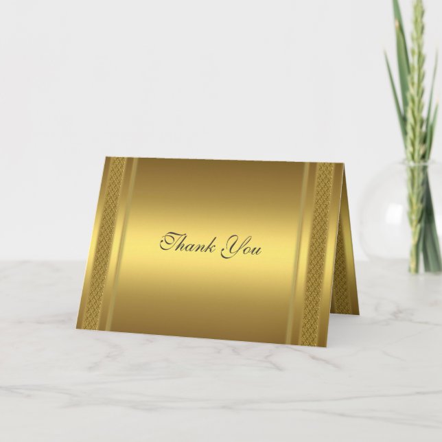 Cartão de Agradecimento Dourado Gold (Frente)