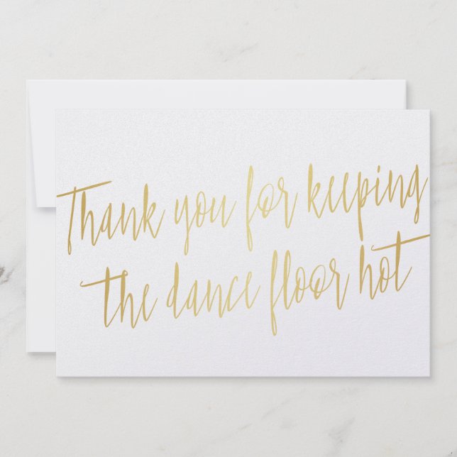 Cartão De Agradecimento Dourado "Obrigado" pela banda de casamento, músico (Frente)