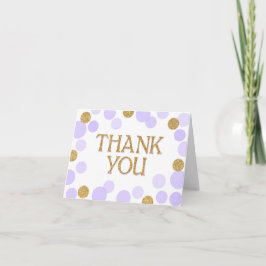 Cartão De Agradecimento Dourados Sprinkles Scatter Lavandas Pontos Obrigad