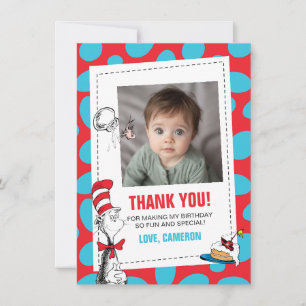 Cartão De Agradecimento Dr. Seuss   Gato no Chapéu Aniversário