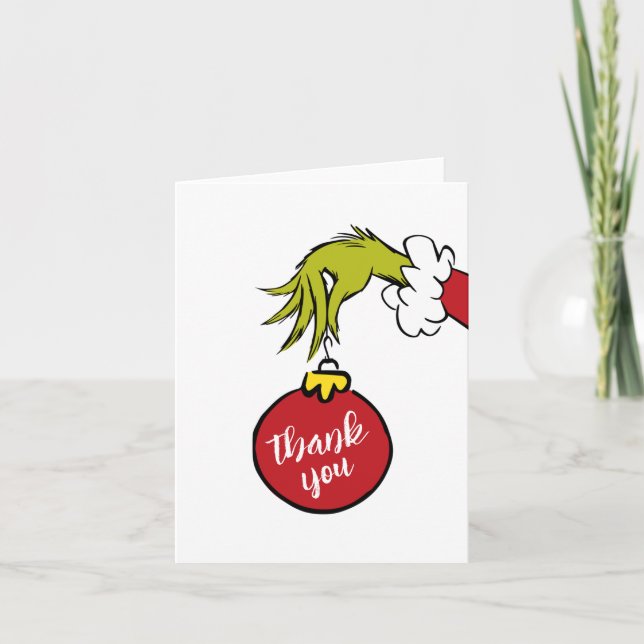 Cartão De Agradecimento Dr. Seuss | Menino Grinch Chuveiro de Bebê Obrigad (Frente)