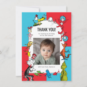 Cartão De Agradecimento Dr. Seuss - Personagens Aniversário Infantil