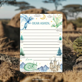 Cartão De Agradecimento Dragon Boy Birthday Time Capsule Note Message Card