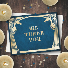 Cartão De Agradecimento Dragon Fantasy Modern Deco Wedding