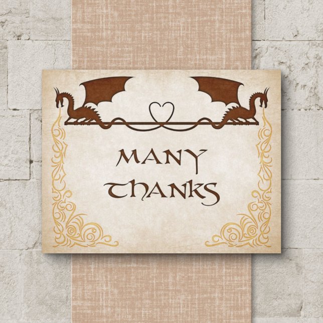 Cartão De Agradecimento Dragon Gamer Fantasy (Criador carregado)