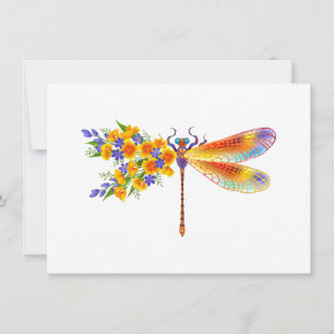 Cartão De Agradecimento Dragonfly Amarelo