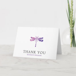 Cartão De Agradecimento Dragonfly de Aquarela Puro