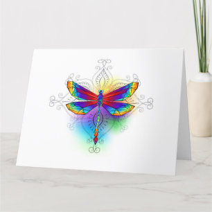 Cartão De Agradecimento Dragonfly Poligonal