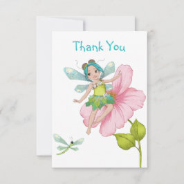 Cartão De Agradecimento Dragonfly Verde Rosa Turquesa Verde