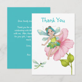 Cartão De Agradecimento Dragonfly Verde Rosa Turquesa Verde