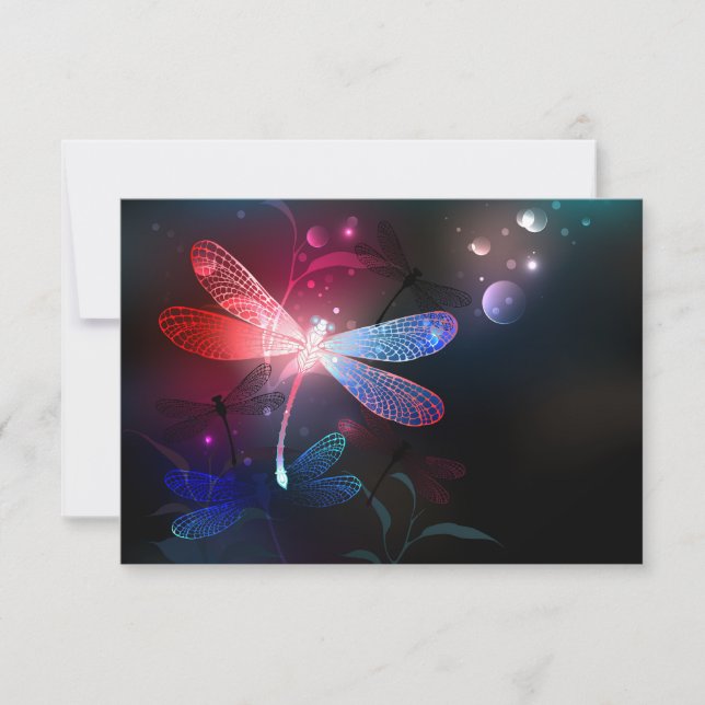 Cartão De Agradecimento Dragonfly vermelha (Frente)