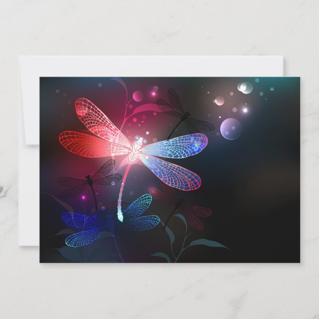 Cartão De Agradecimento Dragonfly vermelha (Frente)