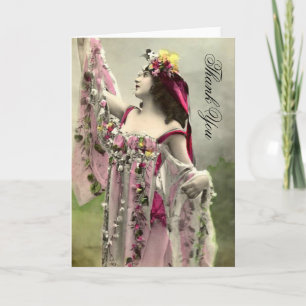 Cartão De Agradecimento Dramático nas flores Obrigado