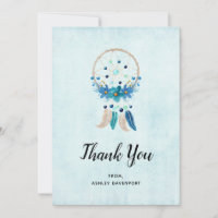 Dreamcatcher Azul com Flores e Penas