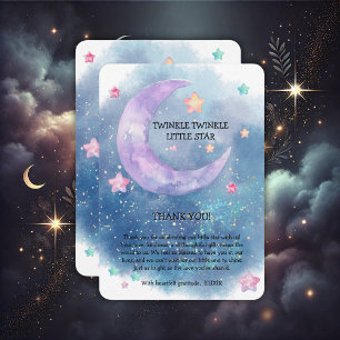 Cartão De Agradecimento Dreamcolor Watercolor Twinkle Little Star Chá de f