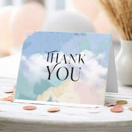 Cartão De Agradecimento Dreamy Cloud Nine Pastel Chá de fraldas