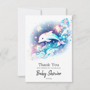 Cartão De Agradecimento Dreamy Modern Dolphin Chá de fraldas
