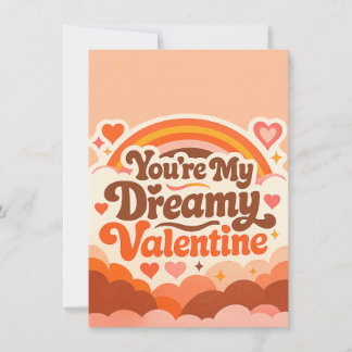 Cartão De Agradecimento Dreamy Valentine’s Day Card Retro Love Rainbow Rom